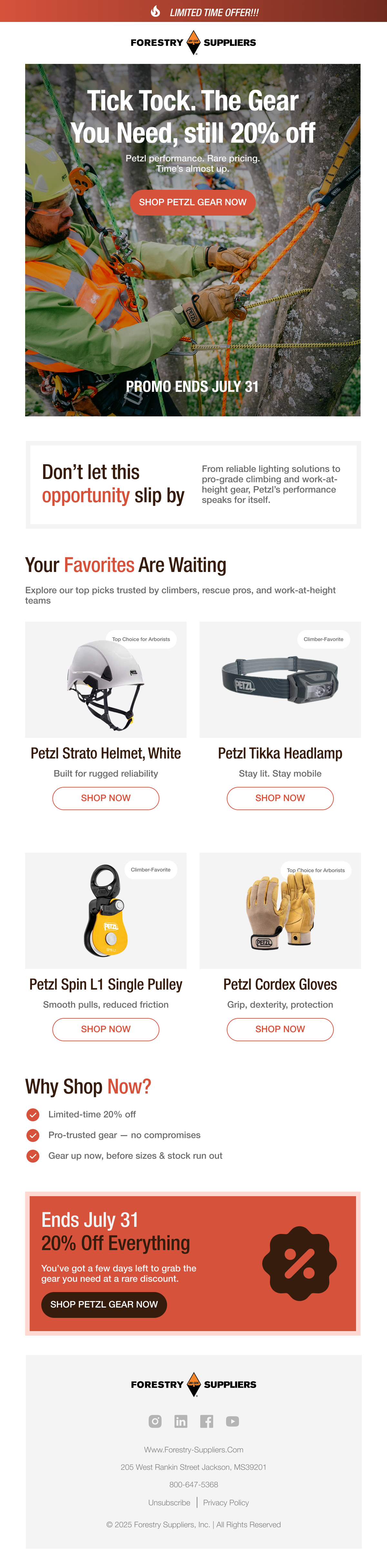 The Gear You Need email design preview