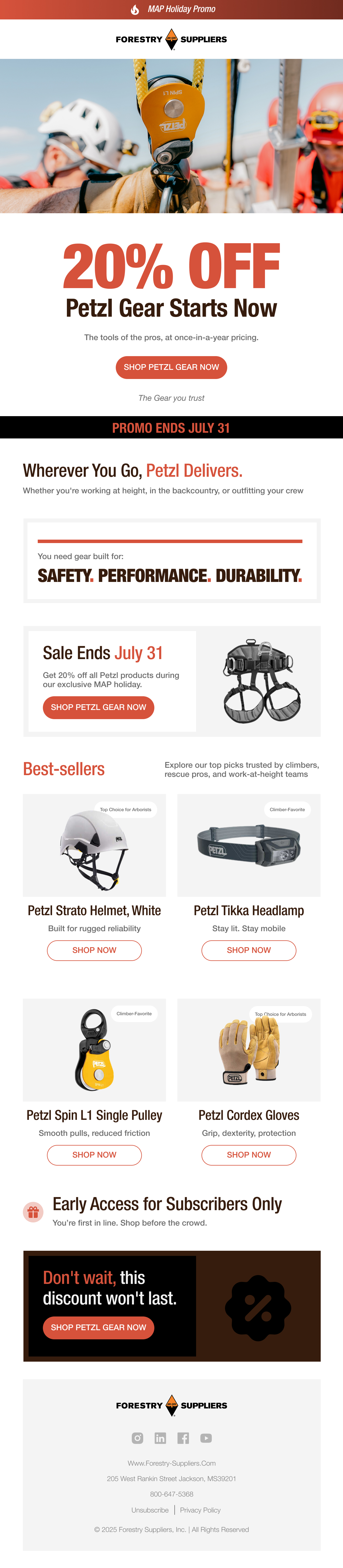 MAP Holiday Promo email design preview